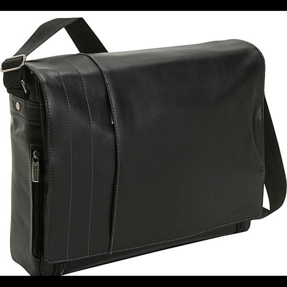 Kenneth Cole Manhattan Leather Messenger Bag